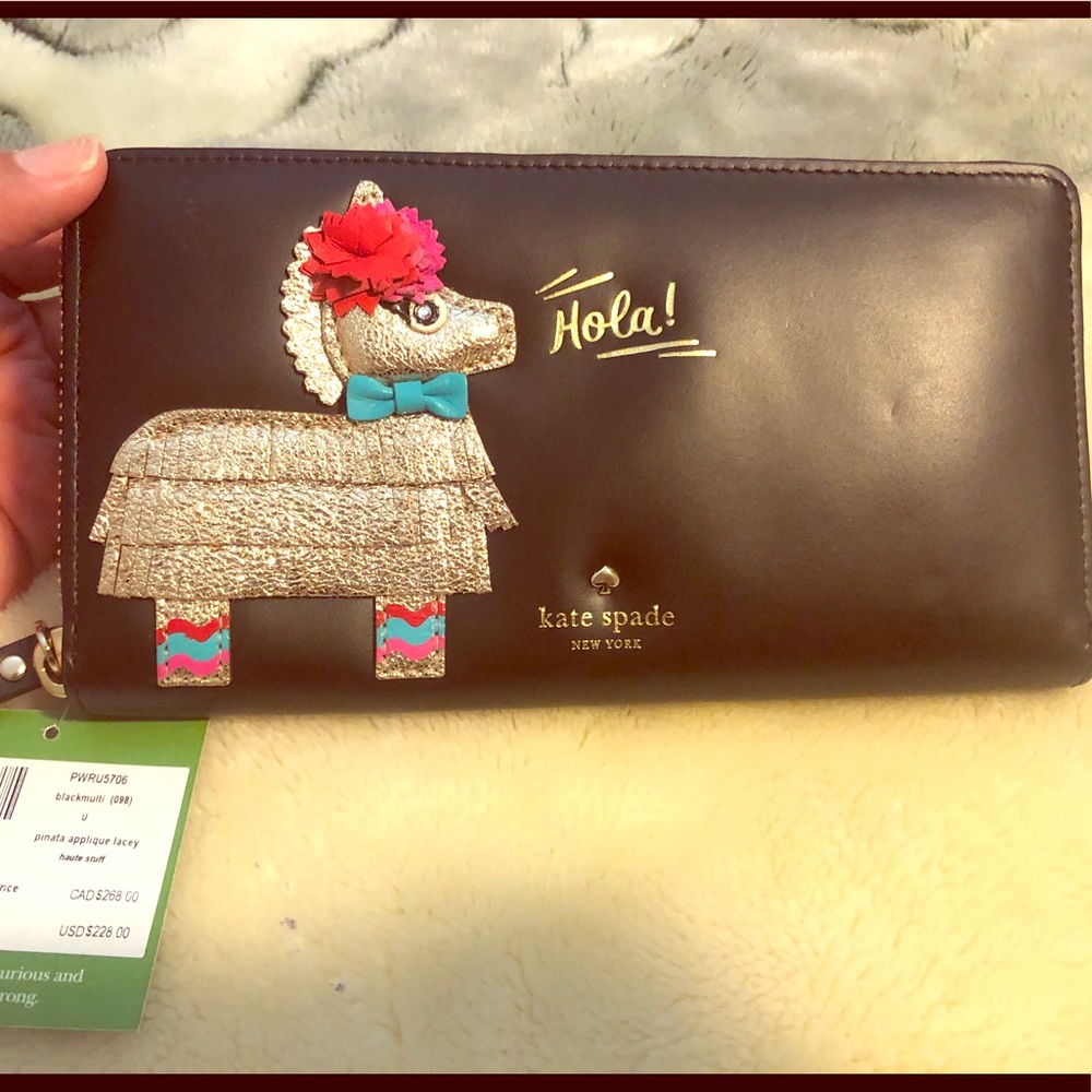Kate Spade♠️ Piñata Applique Lacey Leather Wallet